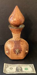 Leather Clad Decanter With Onion Dome Stopper