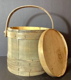 Handmade Antique Firkin  Sugar Bucket With Top And Lid