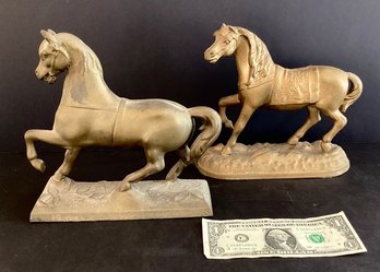 2 Vintage/antique Metal Horses For Your Home