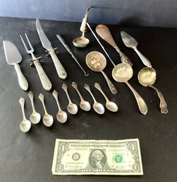 Antique  Sterling Silver 19 Piece Mixed Lot