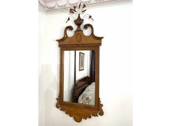 Vintage Federal Inlaid Mahogany & Gilt Wood Mirror