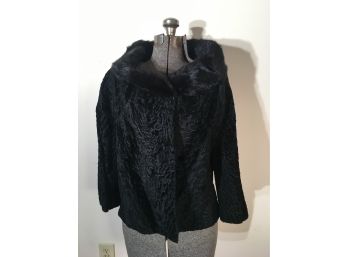 Coco Chanel Style Moutin Lamb  Furs By Henry N.Y. Size 8