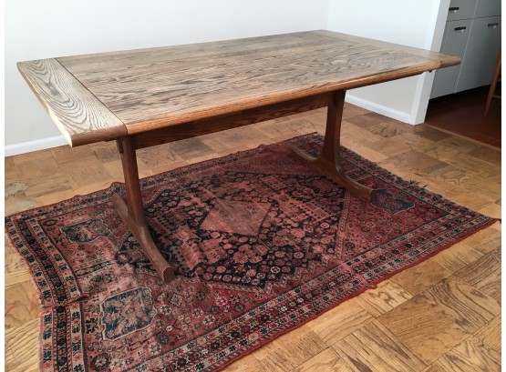 Mid-Century Russel Wright For Conant Ball Oak Dining Table With Two Leaves.