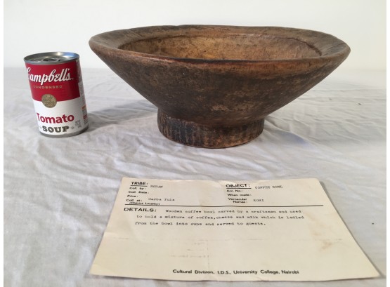 Vintage African Boran Tribe Wooden Coffee Bowl
