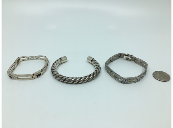 Lot Of Three Sterling Bracelets