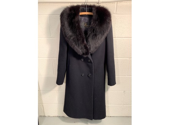 Vintage Kramer’s Ladies Wool Coat With Fur Collar