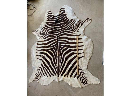 Vintage African Zebra Hyde Floor Covering Rug