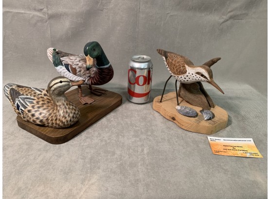 Lot Of Signed Carved Painted Decoys & Shorebird