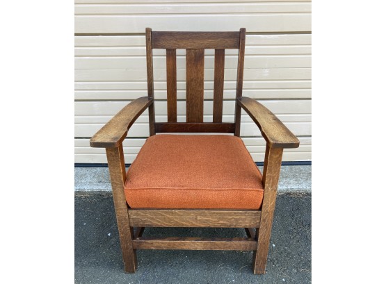 Antique Arts & Crafts Mission Oak Arm Chair Circa 1910