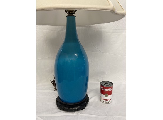 Antique Chinese Turquoise Porcelain Lamp