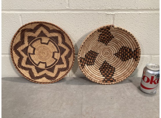 2 Vintage Native American Decorated Baskets