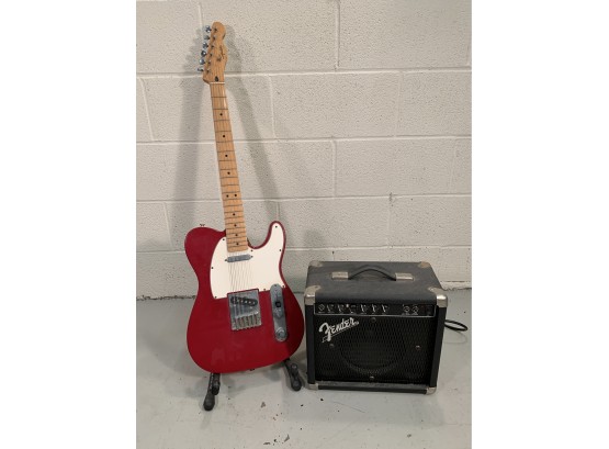 Vintage Squire By Fender Telecaster Electric Guitar Cherry Red