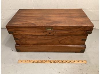 Rare Antique Camphorwood Floor Chest With Brass Corners