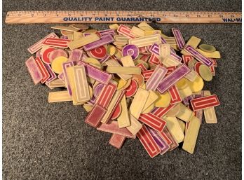 2 Pounds Of Antique Bone Game Tokens Hand Made & Hand Dye