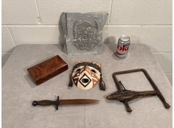 Lot Of Tribal Stone Carving & Misc