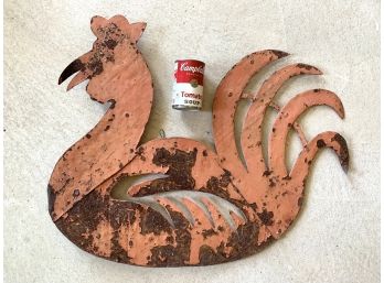 Antique Painted Sheet Metal Rooster