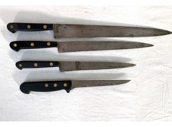 4 Pc. Sabatier French Antique Carbon Steel Cooking Knives