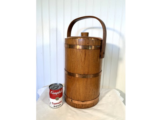 Vintage Oak Wood Thermos Ice Bucket