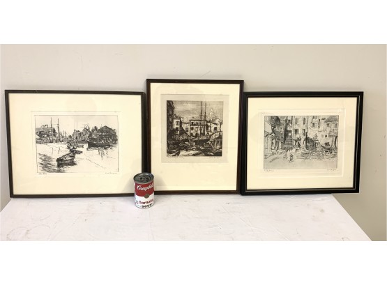 Set Of 3 Lionel Barrymore Etchings