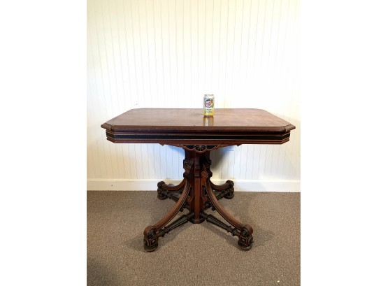 Large Elegant Antique Victorian Renaissance Walnut Parlor Table