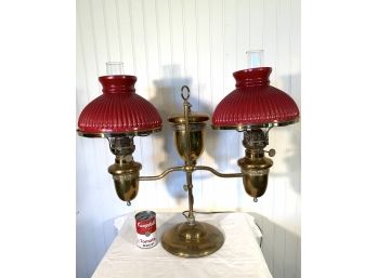 Bradley & Hubbard Brass Double Student Desk Lamp