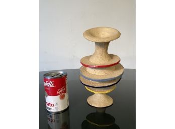 1992 Peg Bosket Modernist Abstract Studio Pottery Saturn Form Vase
