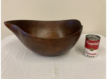 Vintage Wooden Free Form Salad Bowl