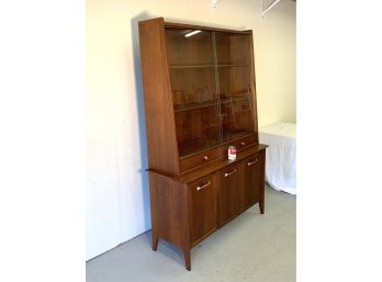 Mid-Century Drexel Declaration Walnut Canted Top  Cabinet