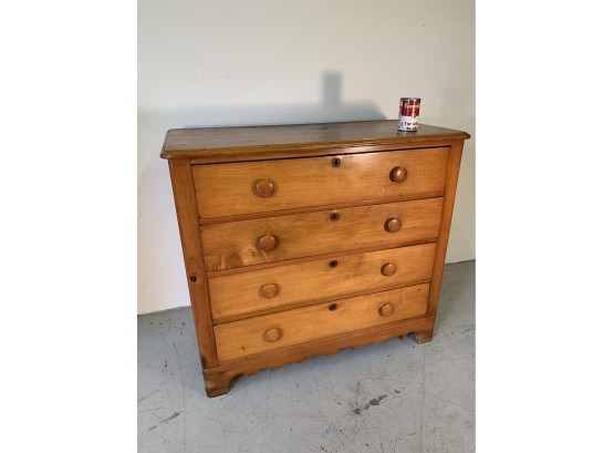 Antique Cottage Pine 4 Drawer Chest Refinished