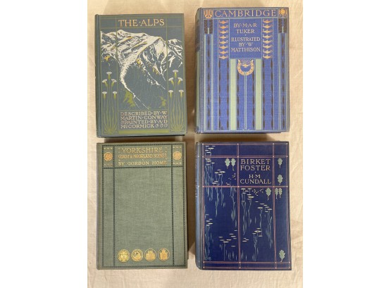 4 A & C Black Antique Books Of England And The Alps