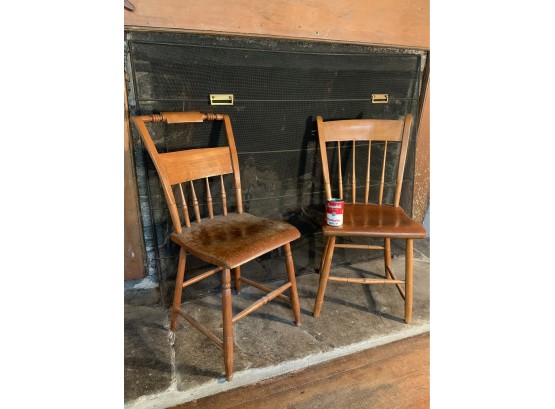 2 Antique Pine & Maple Chairs
