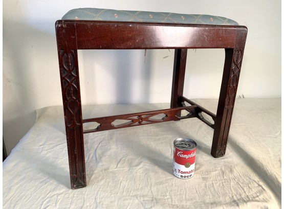 Vintage English Chippendale Carved Mahogany Bench