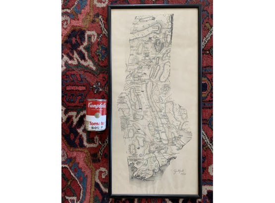 Vintage Print Of Guilford, CT Map