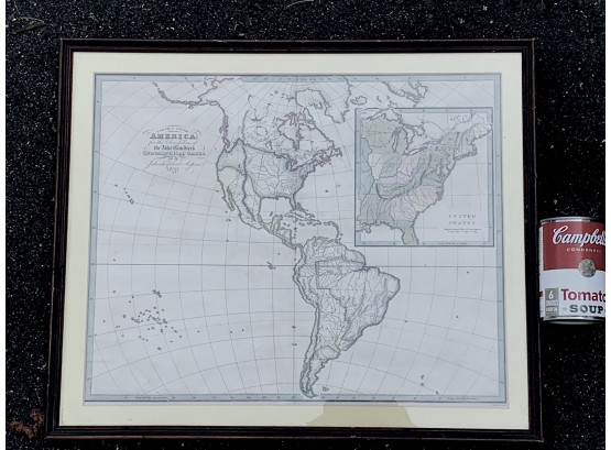 1832 N.R. Hewitt Hand Colored Lithograph North And South America