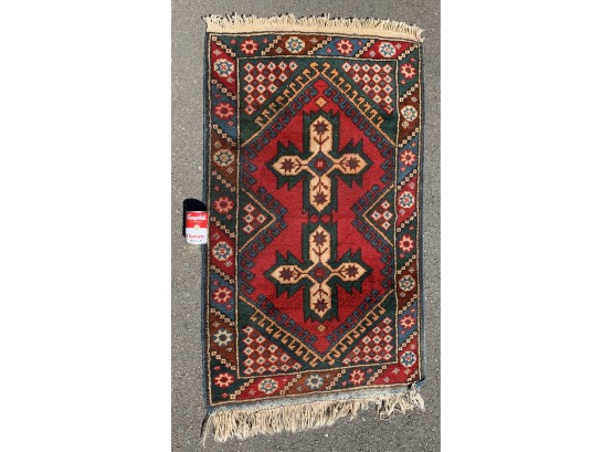 30” X 52” Vintage Wool Turkish Rug (A)