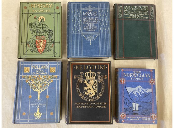 6 Antique Books Of Northern Europe By A & C Black