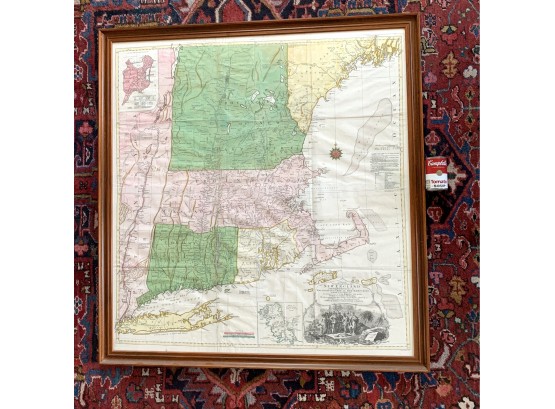 Original 1776 Map Of New England By Tobias Conrad Lotter