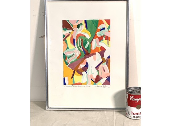 Mid Century Abstract Watercolor By Poul Vazo