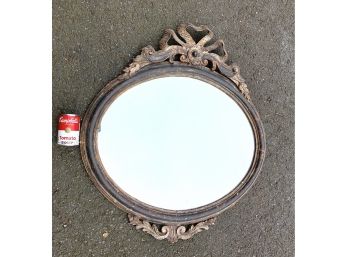 Antique French Silver Gilt Painted Mirror