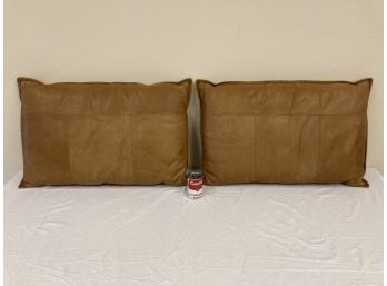 Pair Of Italian Leather Pillows