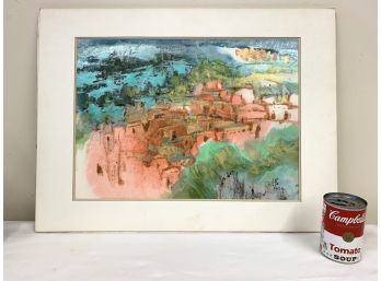 Kwan Jung Acrylic On Paper “Baja Village”