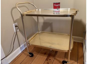 Mid-Century Modern Kaymet Gold Tone Serving Bar Cart / Trolley