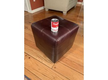 Faux Leather Cube Shape Ottoman