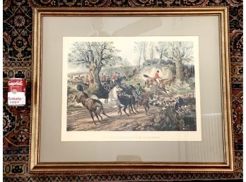 1850 The First Introduction To Hounds Hand Colored Lithograph