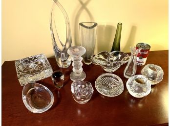 13 Pc. Lot Of Glass Sevres, Edinburgh, Kosta Boda