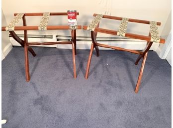 Pair Of Cherry Folding Luggage Racks