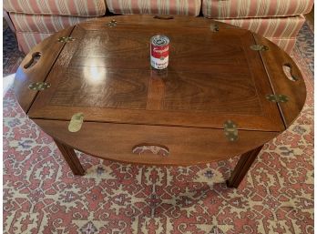 Vintage Baker Furniture Walnut Lift-Top Butlers Tray Table