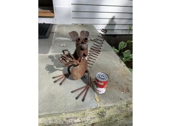 Iron Outdoor Rusty Squirrel Sculpture