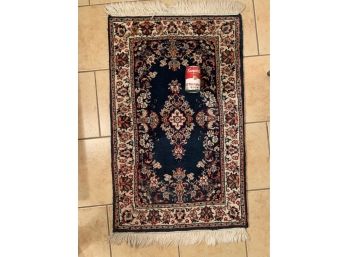 24” X 40” Vintage Wool Kerman Pattern Carpet Woven In India