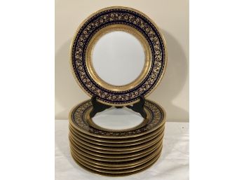 12 Pc. Bauscher China Weiden Bavaria 1926 Gold Decorated Porcelain Plates